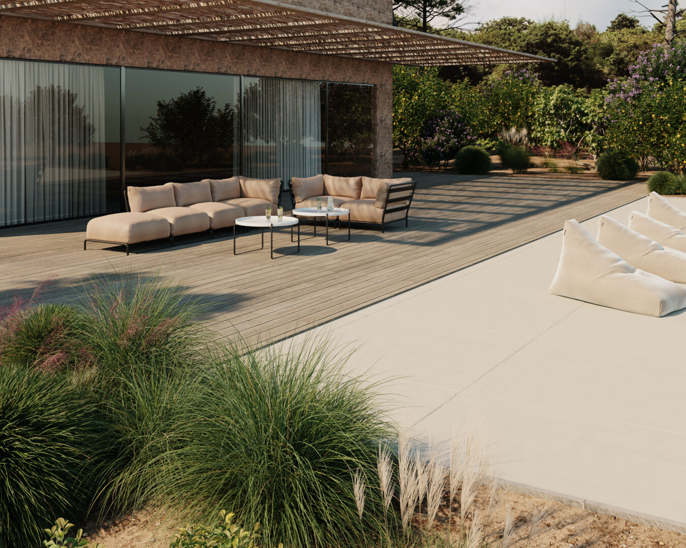 BRICK 2-Seater with Chaise Longue