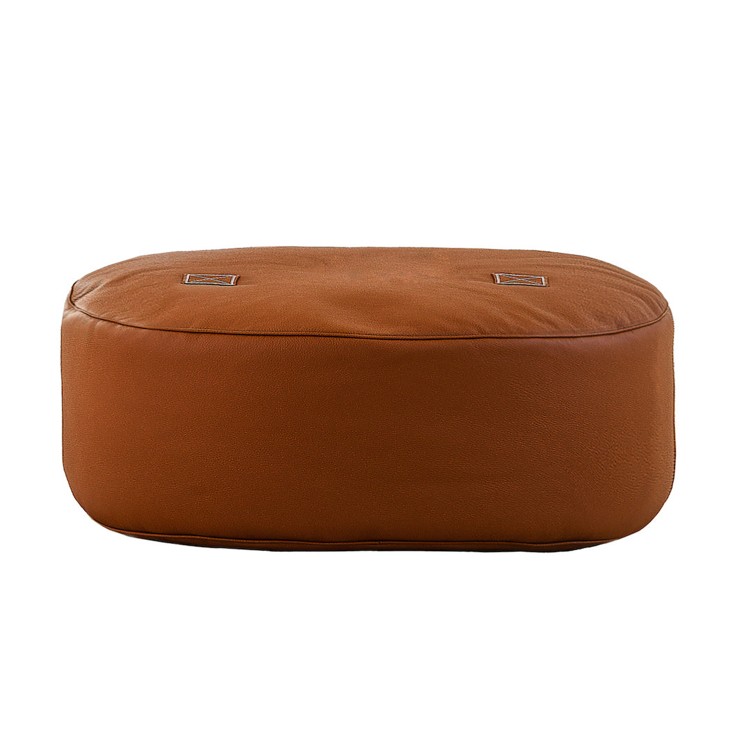 Oblong Leather Pouf