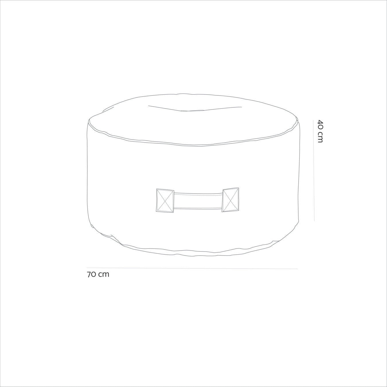 Tiny Moon Leather Pouf