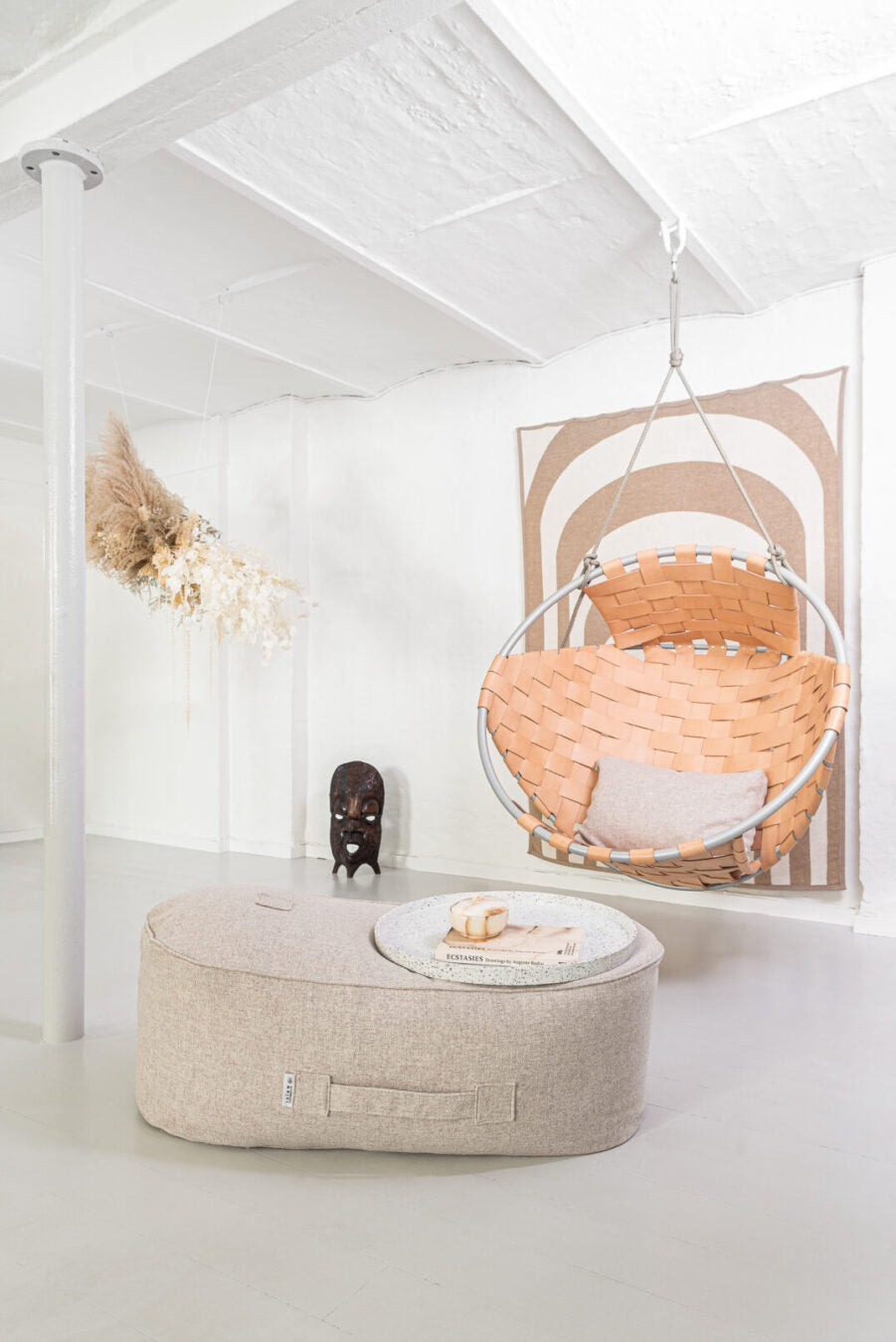 Oblong Wolle Pouf